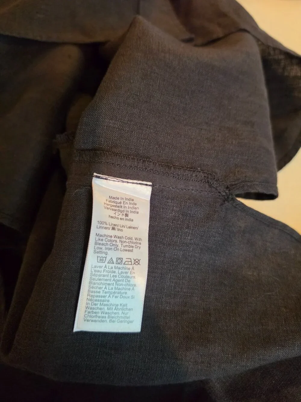 J Crew Capitaine Black Linen Shirt Dress Size Large NWOT